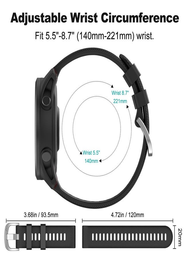 OVERSTEP Compatible with Garmin Venu 2 Plus, Venu SQ Band, 20mm Wrist Strap Quick Release Waterproof Soft Silicone Bands for Vivoactive 3 Music, Vivomove Hr, Forerunner 645/245 Music Smartwatch, Black - Image 5