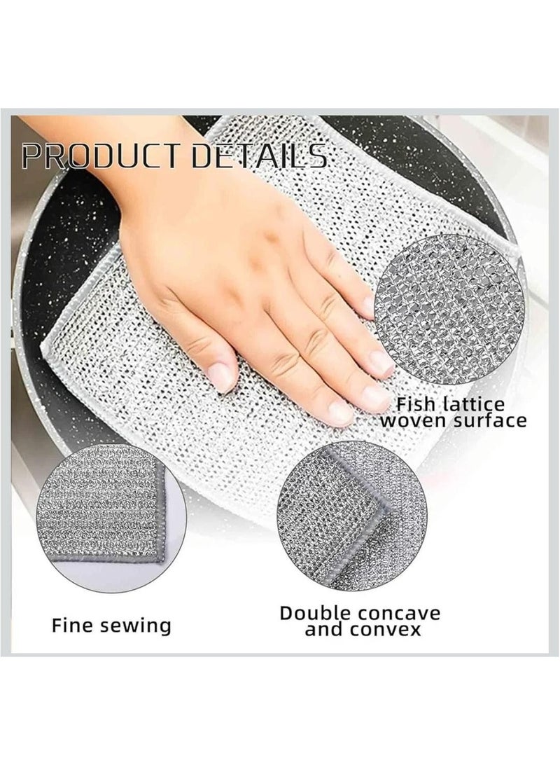 4pcs Wire Scouring Pad Replacement Gloves - Multicolor - Dishwashing Gloves - Wire Scouring Pad for Dishwashing and Kitchen Cleaning, Heat Insulated Waterproof Reusable Dishwashing Cleaning Tool, Skin Friendly Kitchen Gloves for Wiping Pots - Multipurpose Wet and Dry Wire Dishwashing Gloves, Non-Scratch Household Cleaning Gloves for Tableware Cleaning, Reusable Cleaning Gloves for Utensils - Steel Wire Scouring Pad Heat Insulated Kitchen Cleaning Gloves, Industrial Decontamination Tool - Innovative Alternative to Traditional Wire Scouring Pad (2 Pack) - Wire Scouring Pad Replacement - Image 1