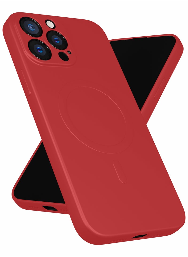 MOBILIUS - for iPhone 13 Pro Max Case, Soft Anti-Scratch Microfiber Lining, Compatible with MagSafe, Shockproof Phone Case for iPhone 13 Pro Max, Red - Image 1