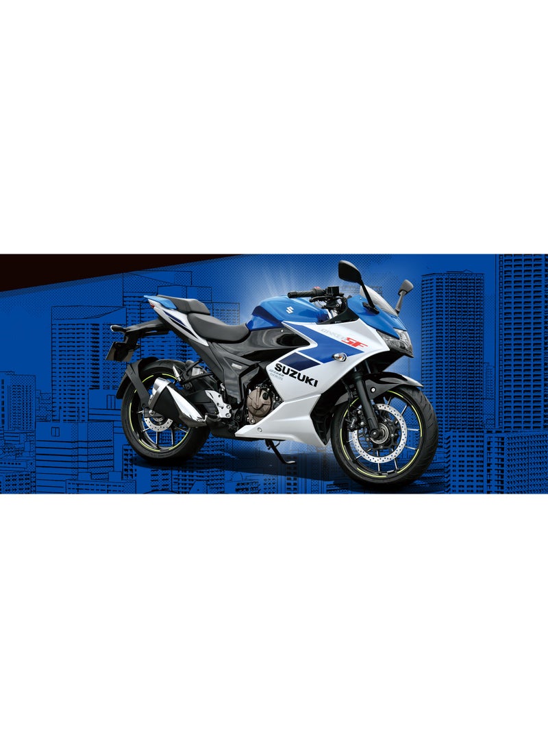 سوزوكي دراجة نارية جيكسر ريس SF 250 – دراجة رياضية  2026 GIXXER SF 250 أزرق ابيض ( الاستلام من فرع الرياض ) - Image 3