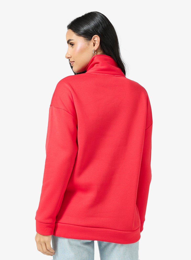 Ginger Basics Soft Touch Zip Up Oversize Sweatshirt - Image 2