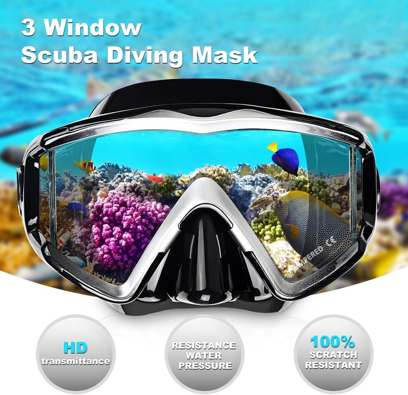 EXP VISION Schnorchelset Schnorchelausrstung fr Erwachsene, Professionelle Anti-Beschlag-Schnorchelmaske, Trockenschnorchel Tauchmaske fr Freitauchen,Schnorcheln,Schwimmen - Image 2