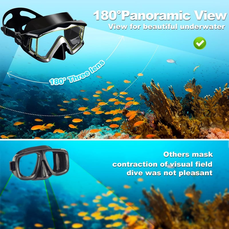 EXP VISION Schnorchelset Schnorchelausrstung fr Erwachsene, Professionelle Anti-Beschlag-Schnorchelmaske, Trockenschnorchel Tauchmaske fr Freitauchen,Schnorcheln,Schwimmen - Image 3