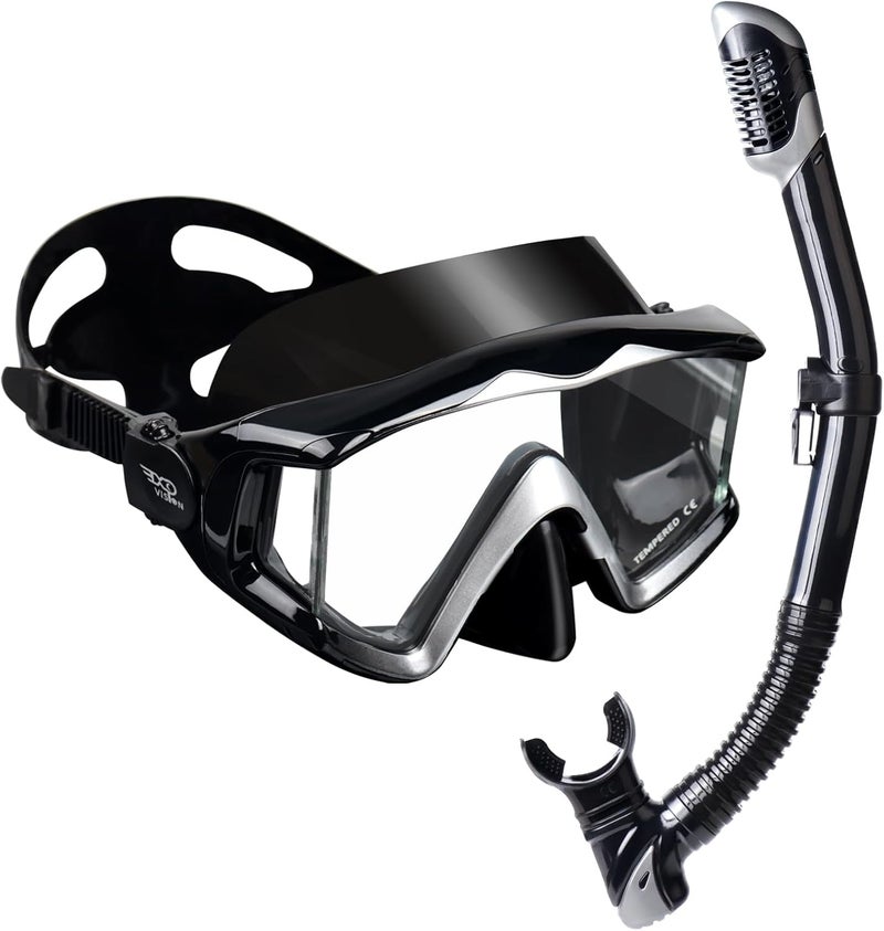 EXP VISION Schnorchelset Schnorchelausrstung fr Erwachsene, Professionelle Anti-Beschlag-Schnorchelmaske, Trockenschnorchel Tauchmaske fr Freitauchen,Schnorcheln,Schwimmen - Image 1