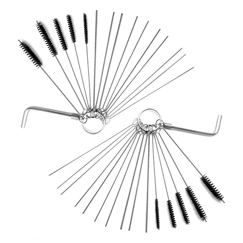 TEMI Set of 2 Carburetor cleaner tools kit Jet Cleaning Brushes Jet Pipe Cleaning Needles Carb Jet Dirt Cleaner kit 10 Brushes 20 Needles and 2 Throttle Wrench - Image 1