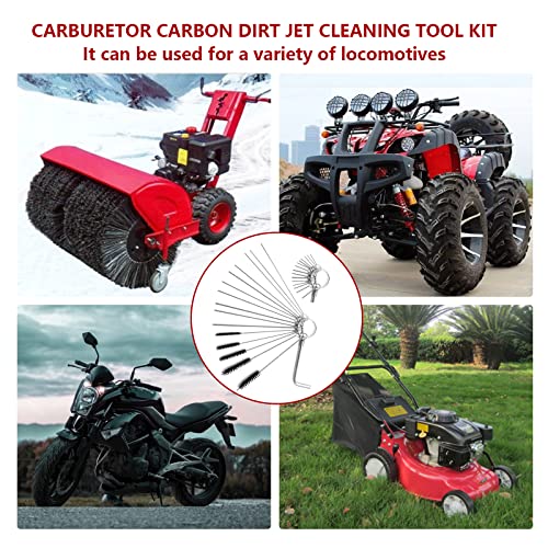 TEMI Set of 2 Carburetor cleaner tools kit Jet Cleaning Brushes Jet Pipe Cleaning Needles Carb Jet Dirt Cleaner kit 10 Brushes 20 Needles and 2 Throttle Wrench - Image 5