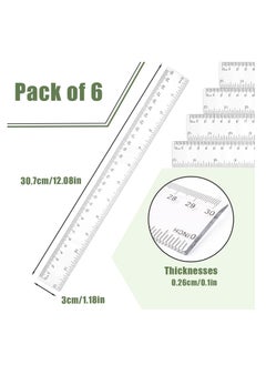 6 Pack 12 Inch Clear Straight Ruler with Inches & Centimetres，Metric Rulers for Kids Classroom School Office - pzsku/ZD756DEFF57F2318251E6Z/45/_/1736412450/e61c9098-f790-4320-9b0e-cfb17912e2b9