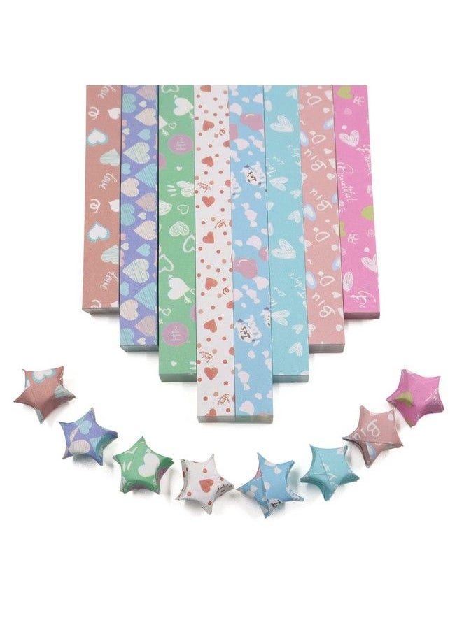 BangBoom 540 Sheets Origami Stars Paper Strips Diy Hand Crafts Heart Lucky Colorful Star 8 Different Styles Decoration Folding Paper For Arts Crafting Supplies School Teaching (Heart B)  - Image 2