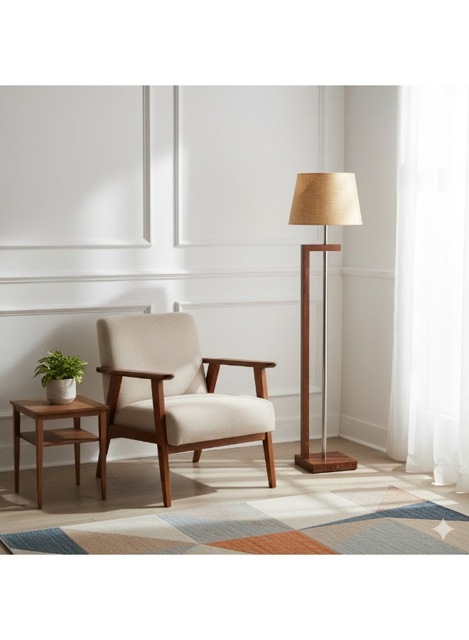 El Rawda Lighting Modern Floor Lamp | Floor Lamp With A Distinctive And Unique Shape, Suitable For All Tastes burlap | Color: Brown × Burlap | Size: 150x19x24 cm - Image 2