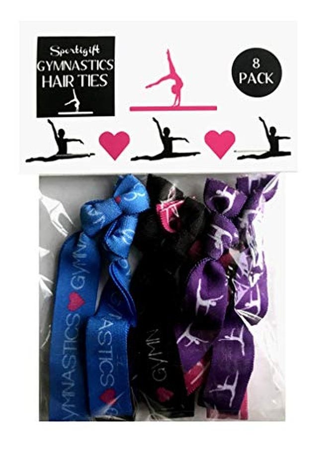 Sportigift 8 Piece Gymnastics Hair Elastic Set Accessories For Gymnasts, Women, Girls, Gymnastics Teachers And Coaches, Gymnastics Classes Made In The Usa  - Image 3