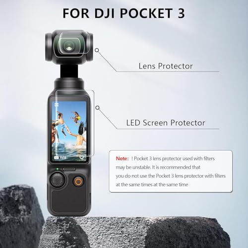 VERTUS® Premium Tempered Glass Screen Protector for DJI Osmo Pocket 3 Vlogging Camera || Anti Scratch || Edge to Edge Protection || 9H Hardness Ultra HD (2 Lens Protector + 2 LED Screen Protector Set) - Image 2
