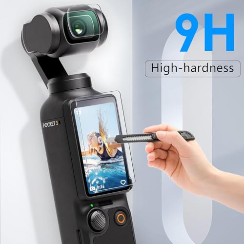 VERTUS® Premium Tempered Glass Screen Protector for DJI Osmo Pocket 3 Vlogging Camera || Anti Scratch || Edge to Edge Protection || 9H Hardness Ultra HD (2 Lens Protector + 2 LED Screen Protector Set) - Image 3