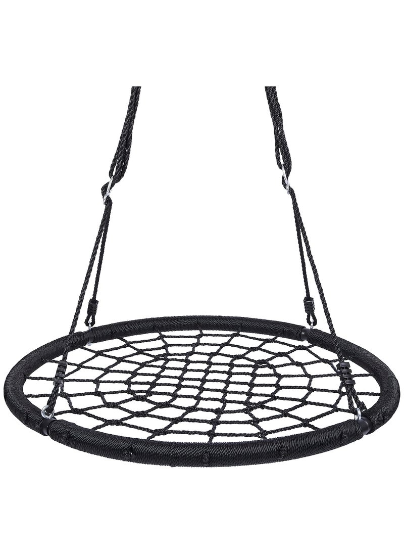 Funz - Nest Web Net Tree Swing with Detachable Nylon Rope Durable Steel Frame Max 300kg For Kids, Outdoor, Backyard, Playground Black Color - Image 1