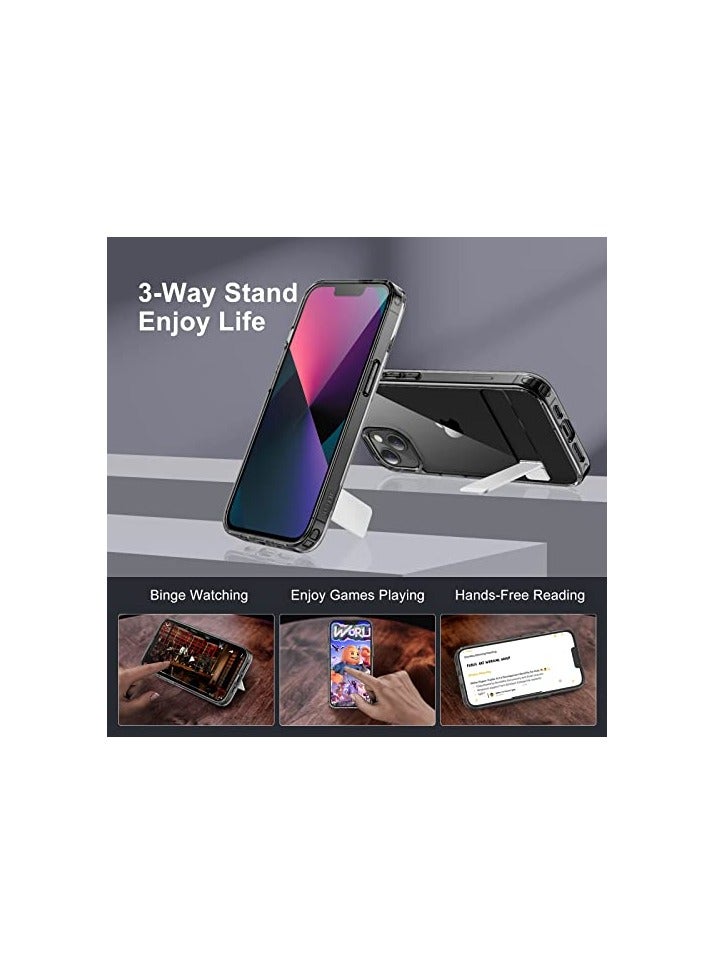 جي تيك حافظة JETech بمسند لهاتف iPhone 13 mini، مقاس 5.4 بوصة، تدعم الشحن اللاسلكي، غطاء هاتف نحيف مقاوم للصدمات، حامل معدني ثلاثي الاتجاهات (أسود) - Image 5