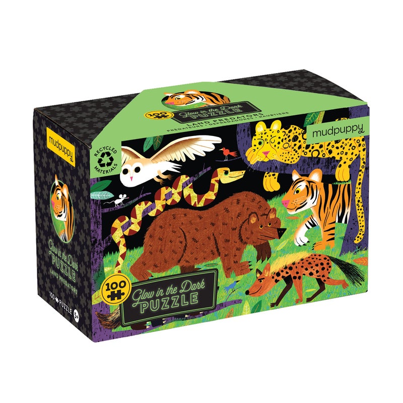 Mudpuppy’s Land Predators 100 Piece Glow in The Dark Puzzle, Includes 100 Glow in The Dark Pieces, Perfect for Ages 5+, Turn Out The Lights and Let The Completed Puzzle Glow! - Image 5