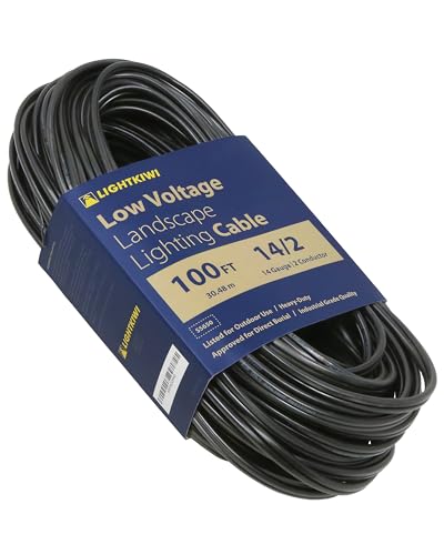 Lightkiwi 14/2 Low Voltage Landscape Lighting Wire - 100 Feet - Copper, Outdoor Direct Burial Wire - Under Ground Stranded Electric Wire for Spotlight, Pathway Light and LED Lights - ETL Listed - Image 1