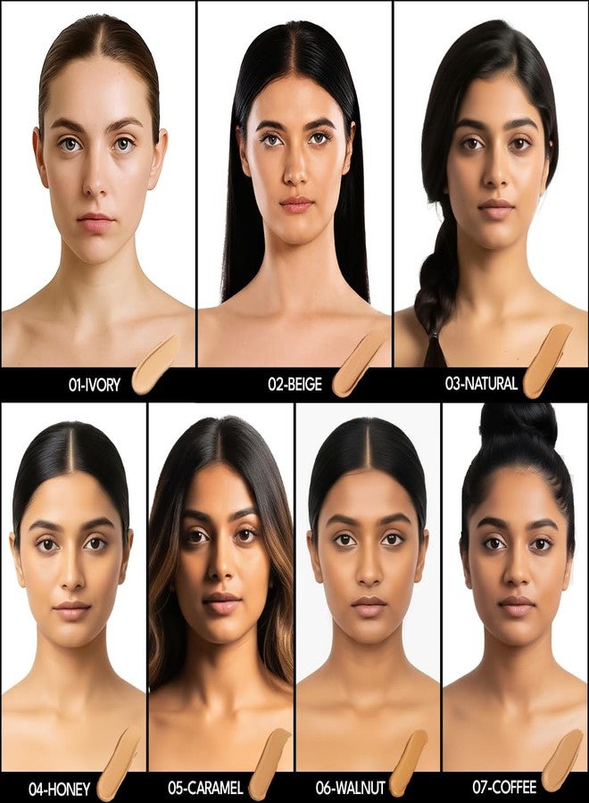 FLiCKA Blend and Shine Liquid Foundation for Face Makeup 30ml | Medium to High Coverage | Vitamin E, Avocado Oil & SPF | Moisturizing, Lightweight, Waterproof | All Skin Types | 01 Ivory - Image 3