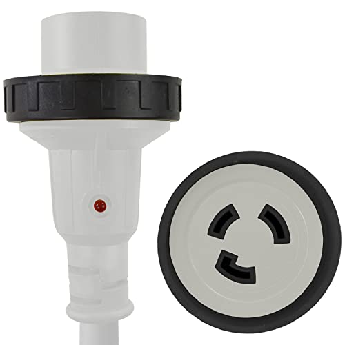Conntek 17101-025RE Marine Shore Power 30 Amp Cordset with Light Indicator (White, 25-Feet) - Image 2