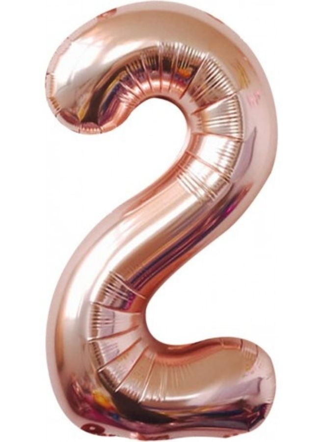 DecoLoral DECOR ME Rose Gold colour 32inch Number Foil Balloon (No-2)