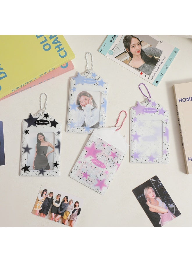 NIBEMINENT حامل بطاقة صور كورية للبنات - 1 قطعة - سلسلة مفاتيح مع قلادة لحماية بطاقة الهوية وبطاقة الصور لبطاقة الهوية المدرسية وبطاقة الوصول للمكتب للنساء والفتيات - Image 3