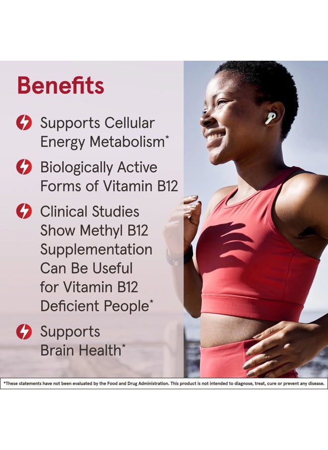 jarrow formulas Regular Strength Methyl B-12 500mcg, Dietary Supplement for Cellular Energy Production and Brain Health Support, 100 Cherry-Flavored Chewable Tablets, 100 Day Supply, Pack of 12  - Image 4