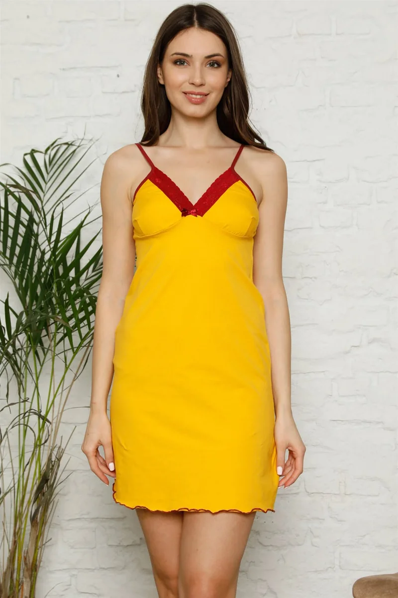 Eliş Şile Bezi Yarn Hanging Combed Cotton Nightgown 396