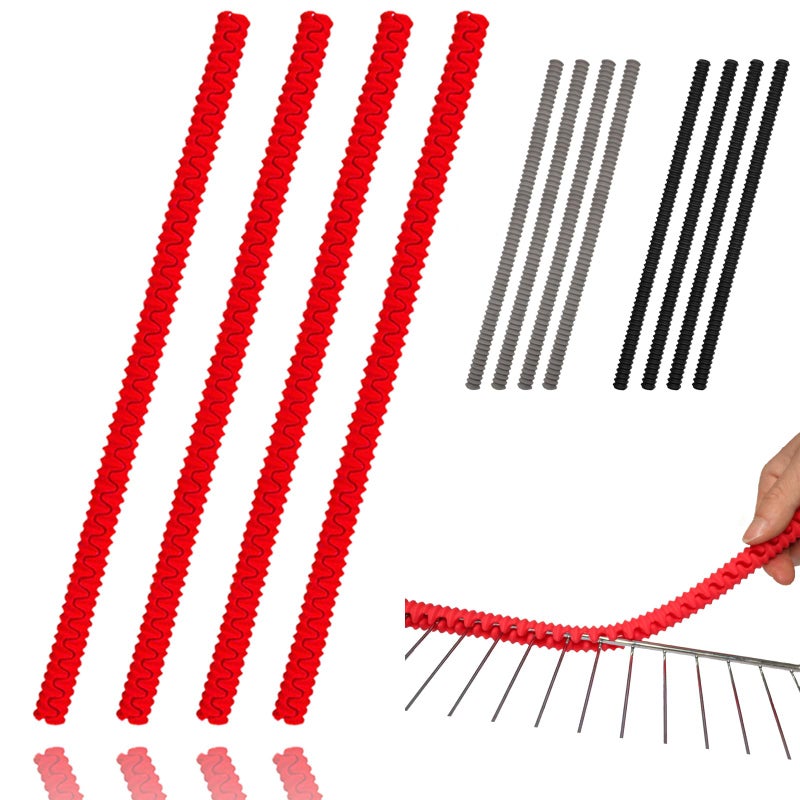 LeeYean Oven Guards for Racks - 4 Pack Heat Resistant Silicone Rack Protectors Shields, Protect Against Burns and Scars, Kitchen Gadgets & Accessories 14 Inches Long (Red) - Image 1