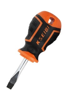 Stubby Slotted Screwdriver Size 6x38mm, Compact Short Screwdriver for Tight Spaces, Durable Chrome-Plated Steel Construction, Easy to Use, Useful for Electrical Panels, Automotive Work/Versatile Tool.