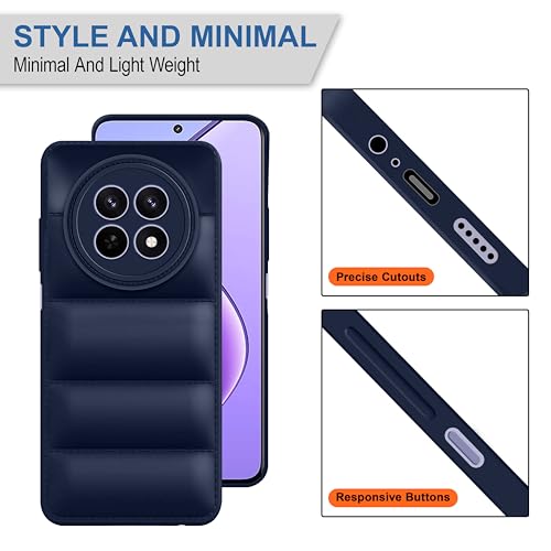 CEDO Realme 12x/ 12/13/ Realme C65/ Narzo 70x (5G) Back Cover | Camera Bump & 360° Flexible Puff Armor Protection | Matte Soft Silicon Shock Proof Rubberised Back Case Cover (Blue) - Image 4