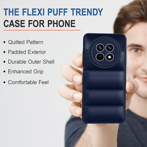 CEDO Realme 12x/ 12/13/ Realme C65/ Narzo 70x (5G) Back Cover | Camera Bump & 360° Flexible Puff Armor Protection | Matte Soft Silicon Shock Proof Rubberised Back Case Cover (Blue) - Image 5