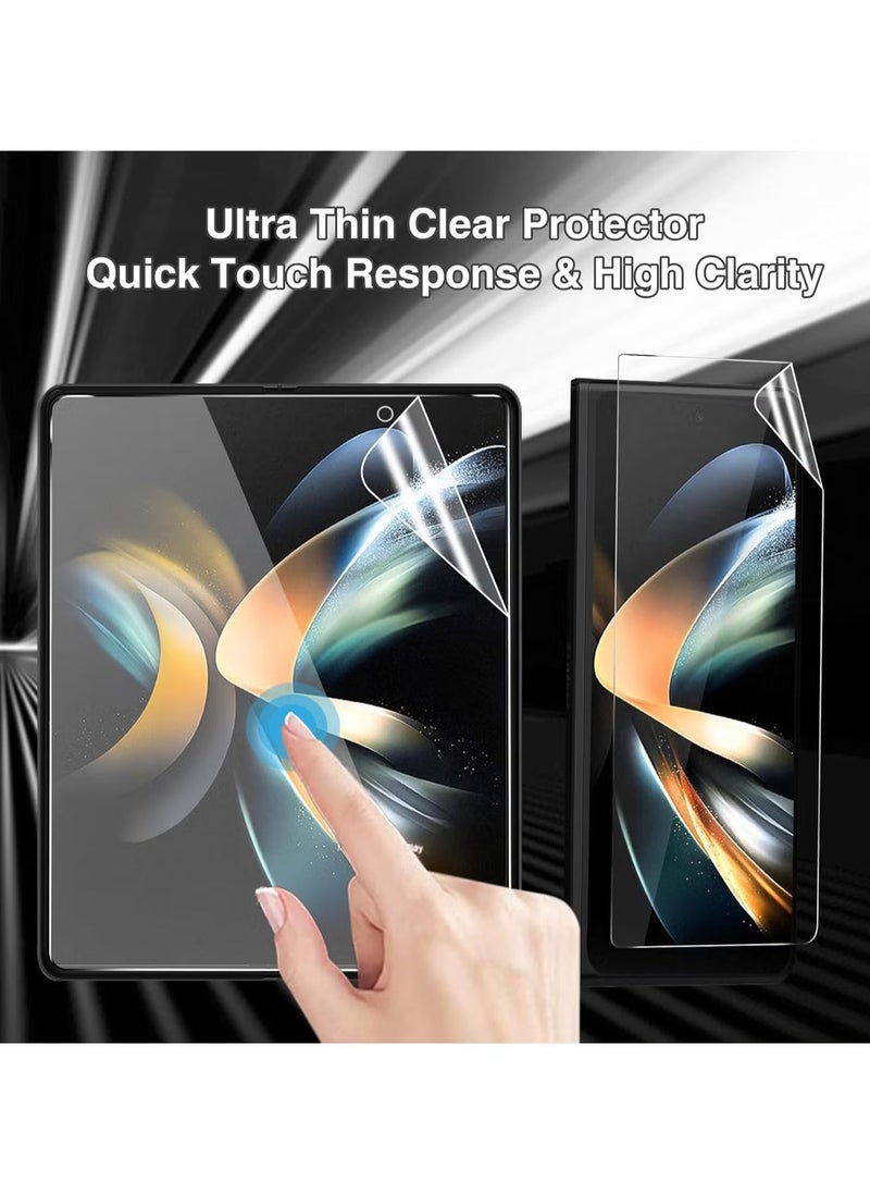 Raxoom [2+2+2 Pack] Soft TPU Film Screen Protector Compatible for Samsung Galaxy Z Fold 4 5G | 7.6 inch + Camera Lens Protector | Bubble-Free, Anti-Scratch, Full Coverage for Samsung Galaxy Z Fold 3 5G | Easy Installation & High Clarity - Image 3
