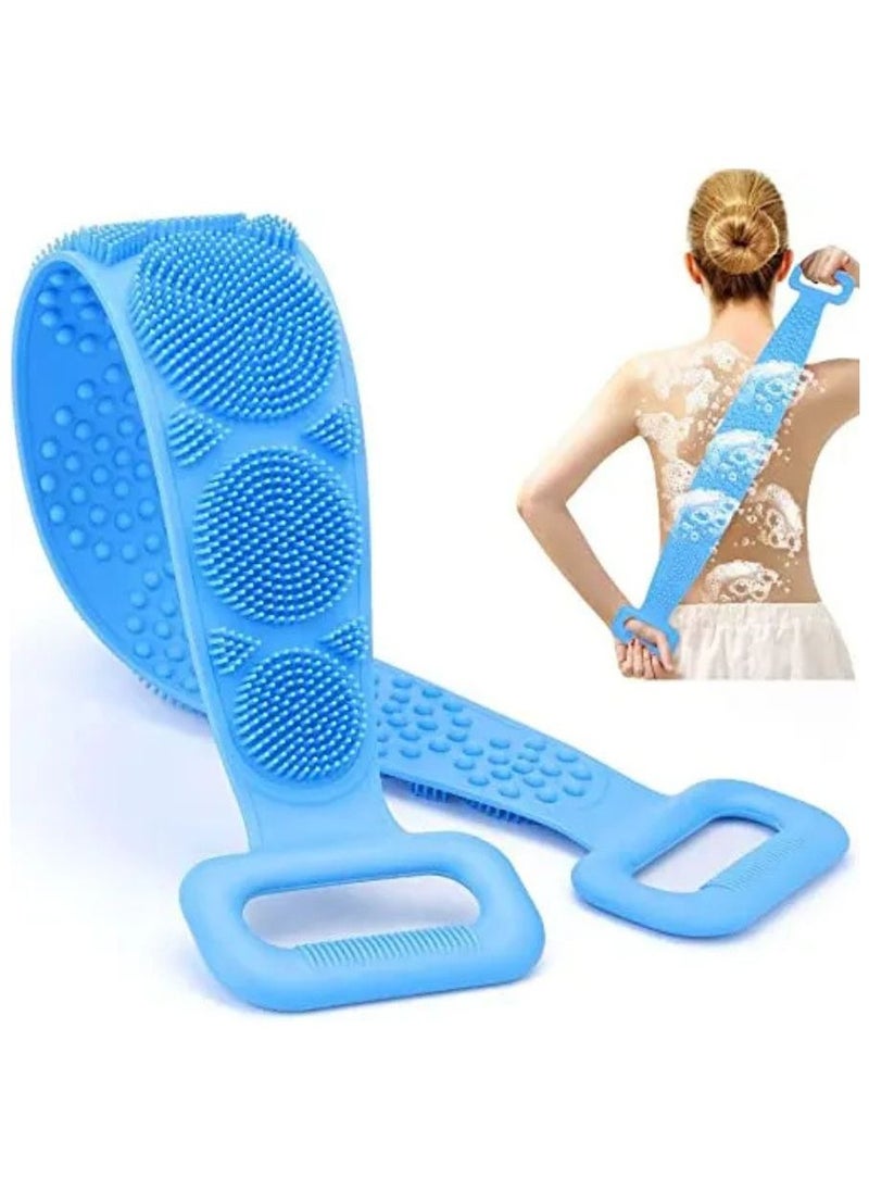 Prime by javaudan Back Scrubber for Shower Bath Scrub Body Brush Silicone Back Brush Extra Long Exfoliating Body Scrubber With Handle, Deep Clean and Invigorate Skin, for Men and Women  - Image 1