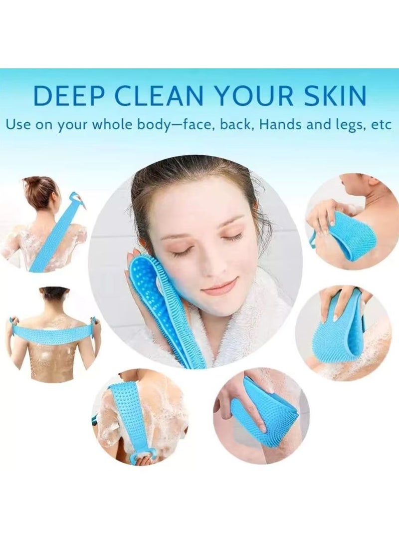 Prime by javaudan Back Scrubber for Shower Bath Scrub Body Brush Silicone Back Brush Extra Long Exfoliating Body Scrubber With Handle, Deep Clean and Invigorate Skin, for Men and Women  - Image 3