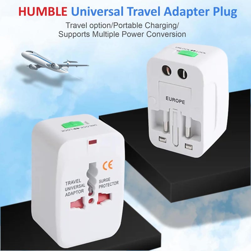 Humble محول السفر العالمي - حل متعدد الاستخدامات شامل لجميع البلدان بما في ذلك الولايات المتحدة، أستراليا، المملكة المتحدة، الاتحاد الأوروبي، أوروبا، أمريكا الشمالية/الجنوبية وأكثر من 150 دولة (مستطيل) (أبيض) - Image 2
