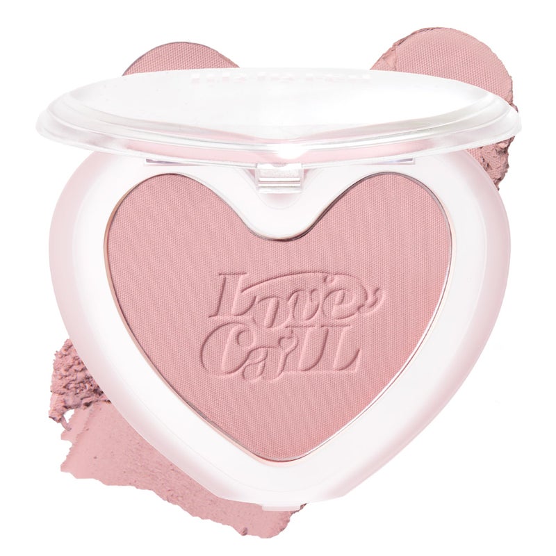 lilybyred Luv Beam Blur Cheek HeartShaped Korean Powder Blush Silky Texture Lightweight Soft Blurring Matte Finish LongLasting Natural Flush Floral Woody Scent 014 oz 05 Blurry Lavender