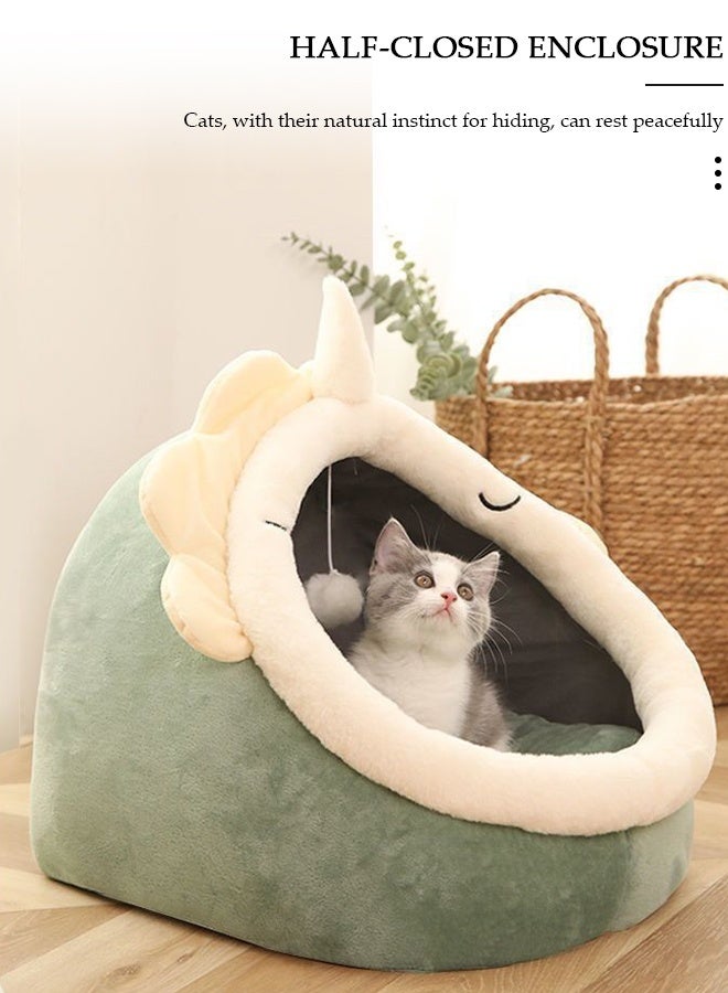 DUNISO Cat Beds Warm Cat House Soft Comfortable Cat Cave House Indoor Warm Pet Nest,Fully Enclosed Design, Thickened Foam to Isolate Excess Noise Suitable for Pets with Washable & Detachable Mat Anti Slip Cat Tent - Image 3