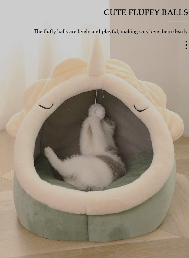 DUNISO Cat Beds Warm Cat House Soft Comfortable Cat Cave House Indoor Warm Pet Nest,Fully Enclosed Design, Thickened Foam to Isolate Excess Noise Suitable for Pets with Washable & Detachable Mat Anti Slip Cat Tent - Image 4