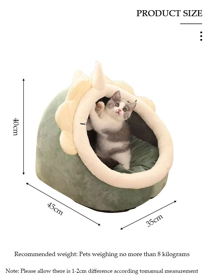 DUNISO Cat Beds Warm Cat House Soft Comfortable Cat Cave House Indoor Warm Pet Nest,Fully Enclosed Design, Thickened Foam to Isolate Excess Noise Suitable for Pets with Washable & Detachable Mat Anti Slip Cat Tent - Image 2