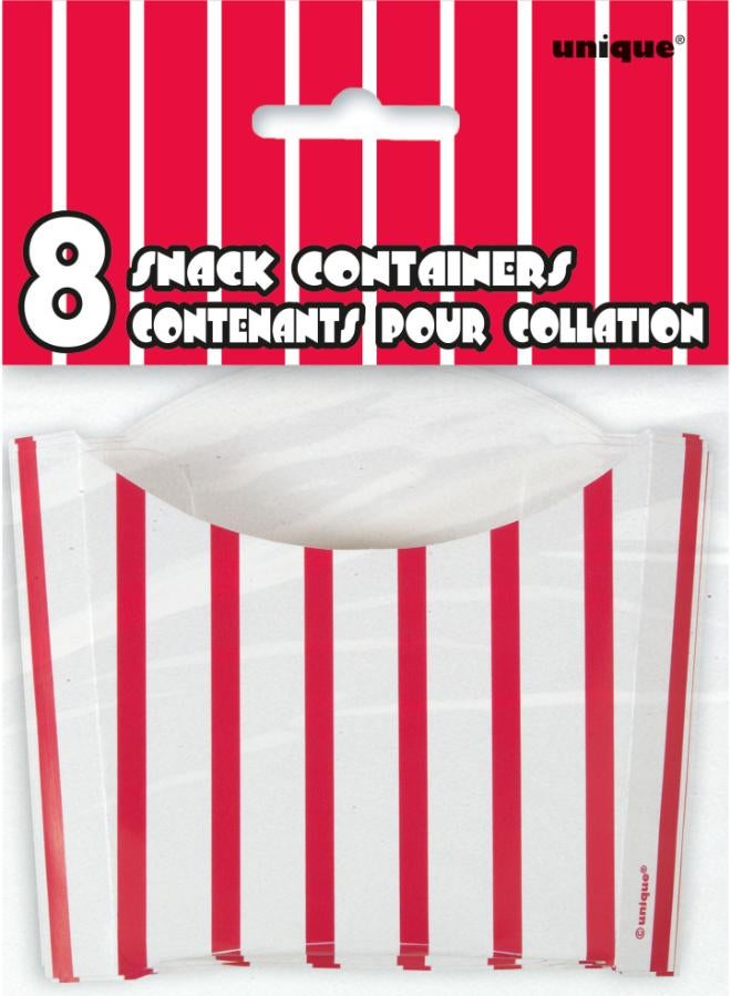Unique Red & White Striped Snack Containers - Image 2