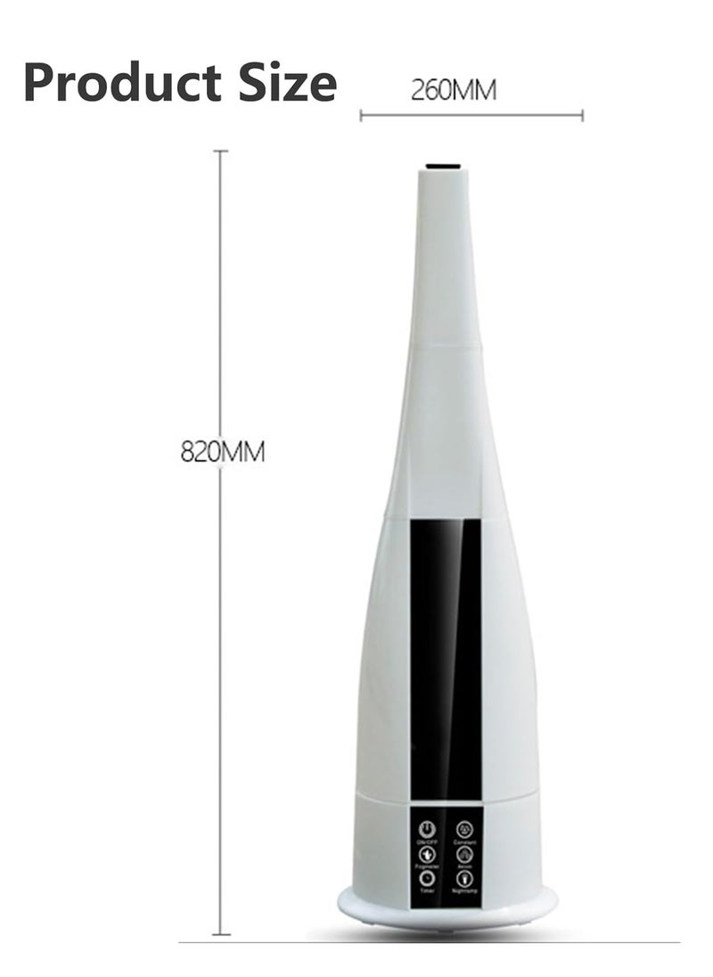 BlueFire - 6L Large Capacity Floor-Standing Humidifier – Ultrasonic Air Humidifier with 3 Mist Levels, Silent Operation, Aromatherapy Function – Ideal for Home, Bedroom, Office (31-40㎡) – 25W, 220V, White - Image 1