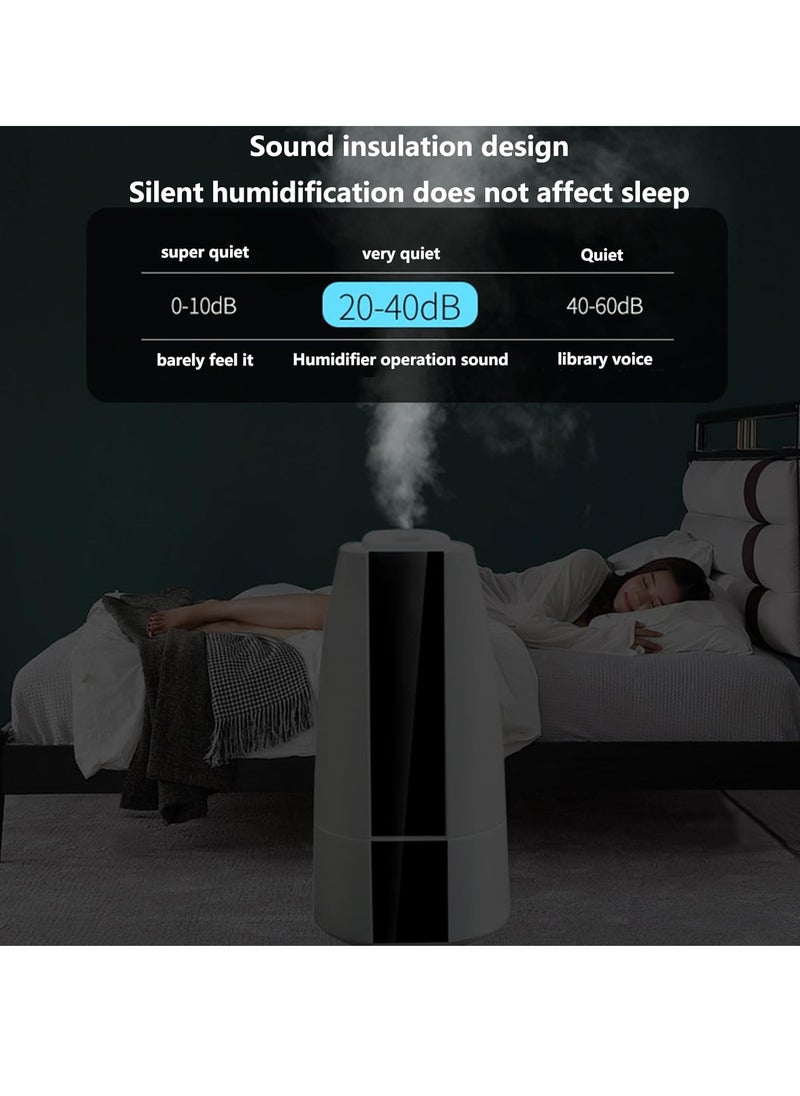 BlueFire 6L Large Capacity Floor-Standing Humidifier – Ultrasonic Air Humidifier with 3 Mist Levels, Silent Operation, Aromatherapy Function – Ideal for Home, Bedroom, Office (31-40㎡) – 25W, 220V, White  - Image 3