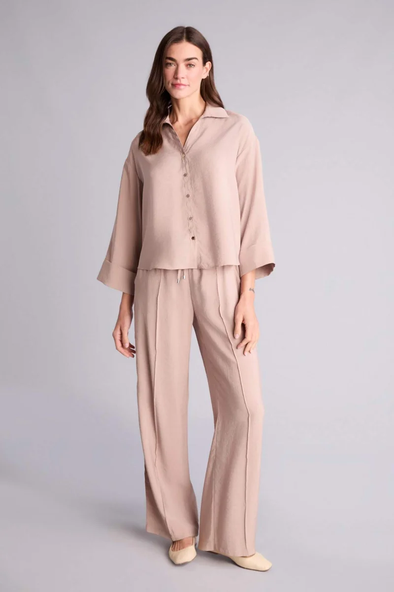ديفاكتو Wide Leg Regular Hem modal Trousers