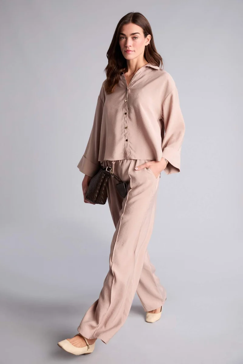 ديفاكتو Wide Leg Regular Hem modal Trousers