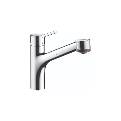 hansgrohe Talis S Chrome Single-Handle Kitchen Faucet, Kitchen Faucets with Pull Out Sprayer, Faucet for Kitchen Sink, Chrome 06462000 - Image 1