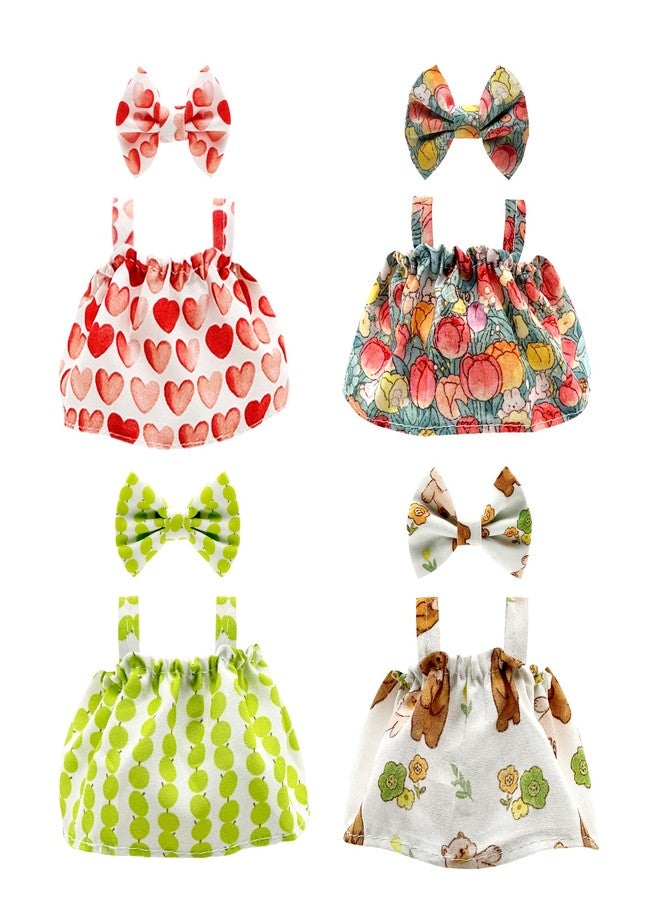 Digabi 17cm Doll Clothes - 8 Piece Set Strap Dress and Bow Headband for a Unique Dressed-Up Look - Fashion Handmade Accessories for Doll（No Doll） - Image 2