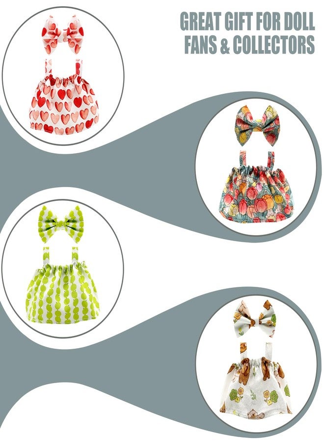 Digabi 17cm Doll Clothes - 8 Piece Set Strap Dress and Bow Headband for a Unique Dressed-Up Look - Fashion Handmade Accessories for Doll（No Doll） - Image 4