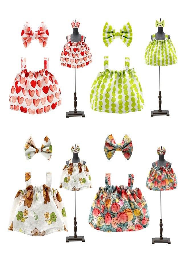 Digabi 17cm Doll Clothes - 8 Piece Set Strap Dress and Bow Headband for a Unique Dressed-Up Look - Fashion Handmade Accessories for Doll（No Doll） - Image 1