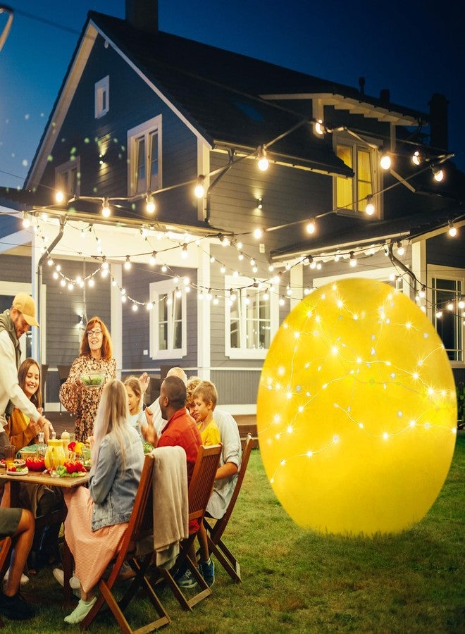 Leitee 2 Pcs 72 Inch Giant Balloons Round Latex Large Human Egg Jumbo Balloons Inflatable Air Decorations for Birthday Party Wedding Engagement(Yellow) - Image 4