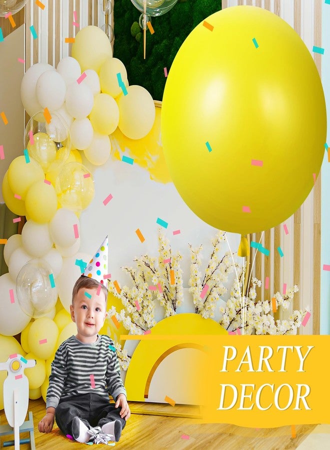 Leitee 2 Pcs 72 Inch Giant Balloons Round Latex Large Human Egg Jumbo Balloons Inflatable Air Decorations for Birthday Party Wedding Engagement(Yellow) - Image 3