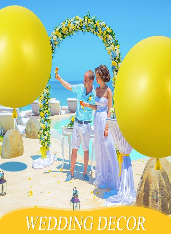 Leitee 2 Pcs 72 Inch Giant Balloons Round Latex Large Human Egg Jumbo Balloons Inflatable Air Decorations for Birthday Party Wedding Engagement(Yellow) - Image 5
